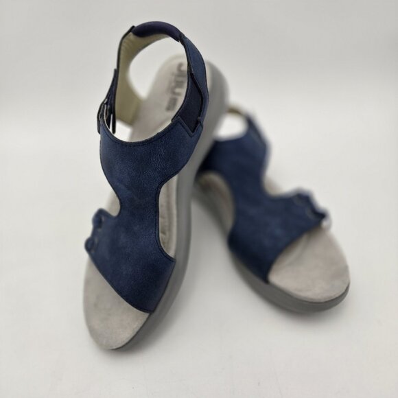 JBU by Jambu Sandals Womens 8.5 M Alice Vegan Flats Slingback Blue Hook & Loop - Picture 1 of 9